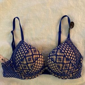 Victoria secret bombshell blue/nude push up 32A